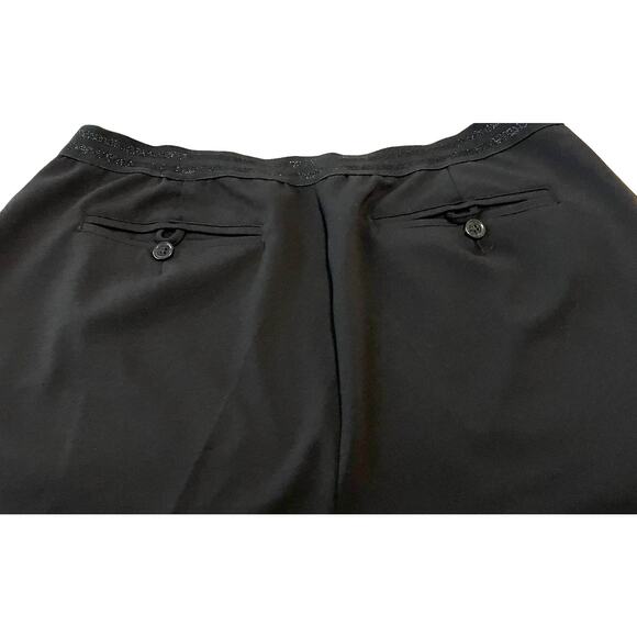 EUGEN KLEIN STRAIGHT LEG PULL-ON PANTS, WOMENS, 18-BLACK - GOLDTONE SIDE STRIPES - Picture 4 of 10